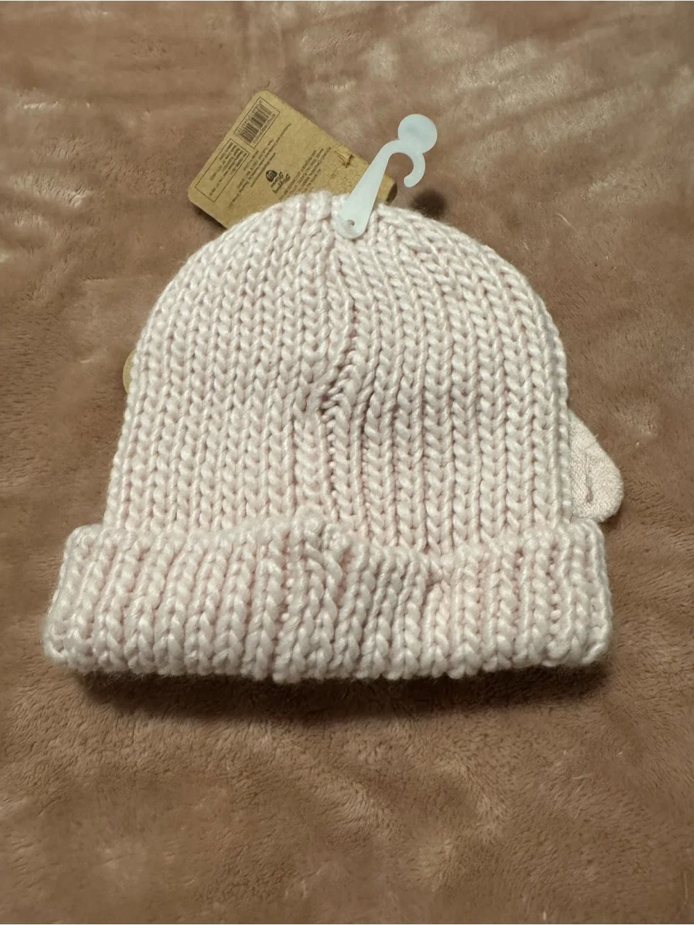 NWT Bearpaw Knit Hat and Mittens Set, Pink, Size 12-24 Months